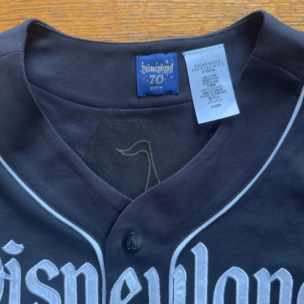 Disneyland Resort 70th Anniversary Baseball Jersey‎ Black Size M Mickey Mouse - Picture 2 of 6